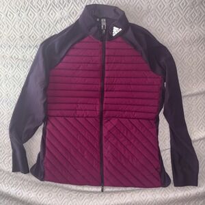Adidas Frostguard Women's XL Berry Wine Puff Vest Long Sleeve Zip Jacket FT5949
